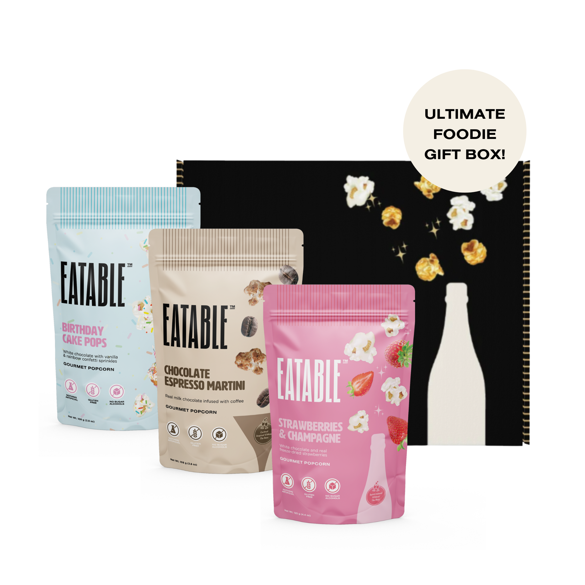 Chocolate Lovers Trio - Milk & White Chocolate Popcorn Bundle