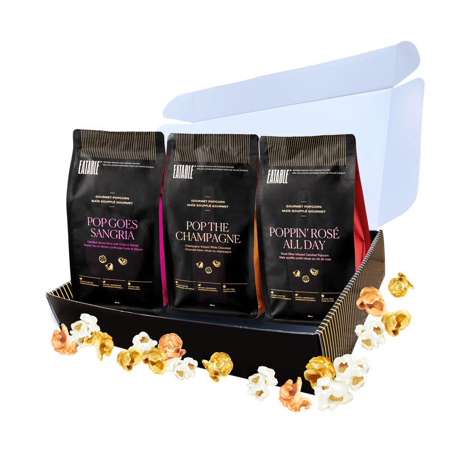 Wine Lover's Trio - Gourmet Popcorn Gift Box - EATABLE Popcorn
