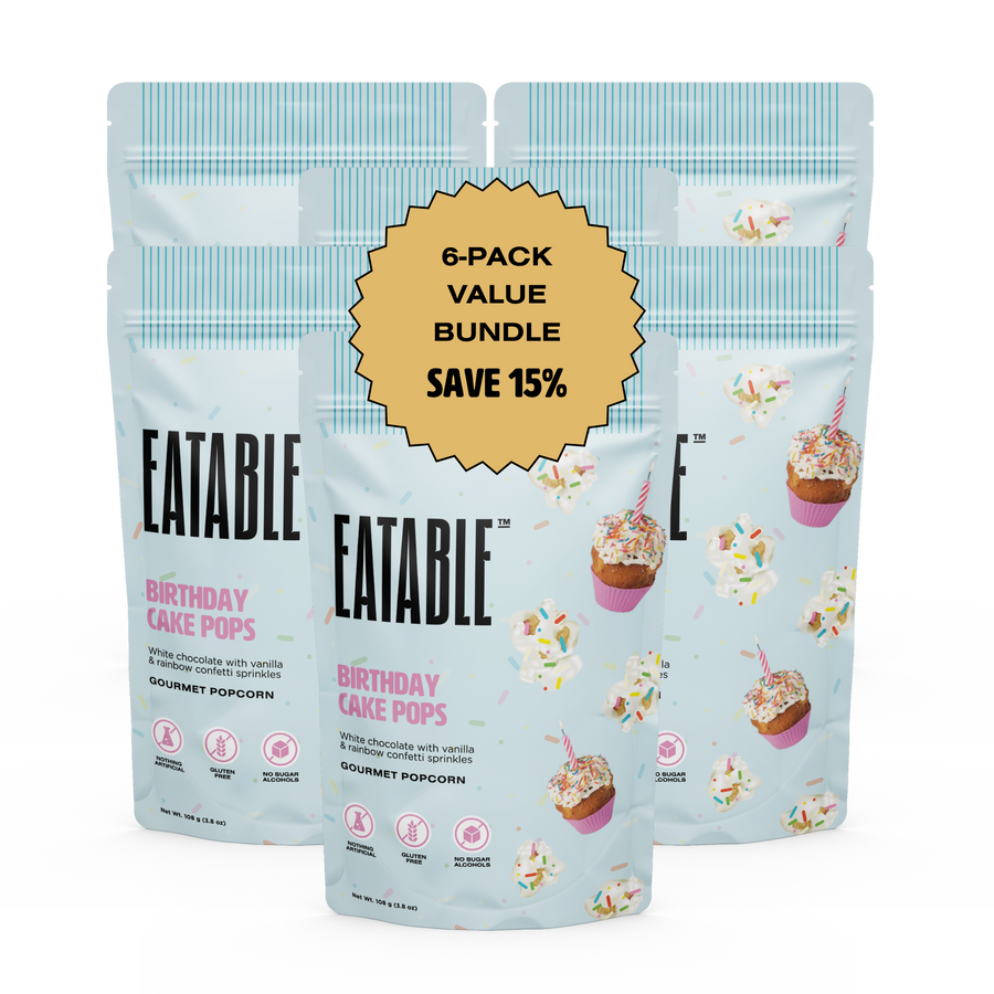 Birthday Cake Pops - White Chocolate Kettle Corn