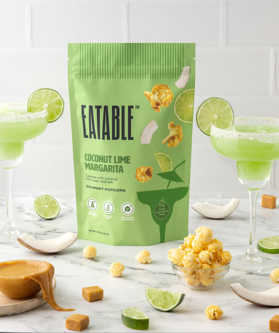 Coconut Lime Margarita Pops - Case of 12 - EATABLE Popcorn