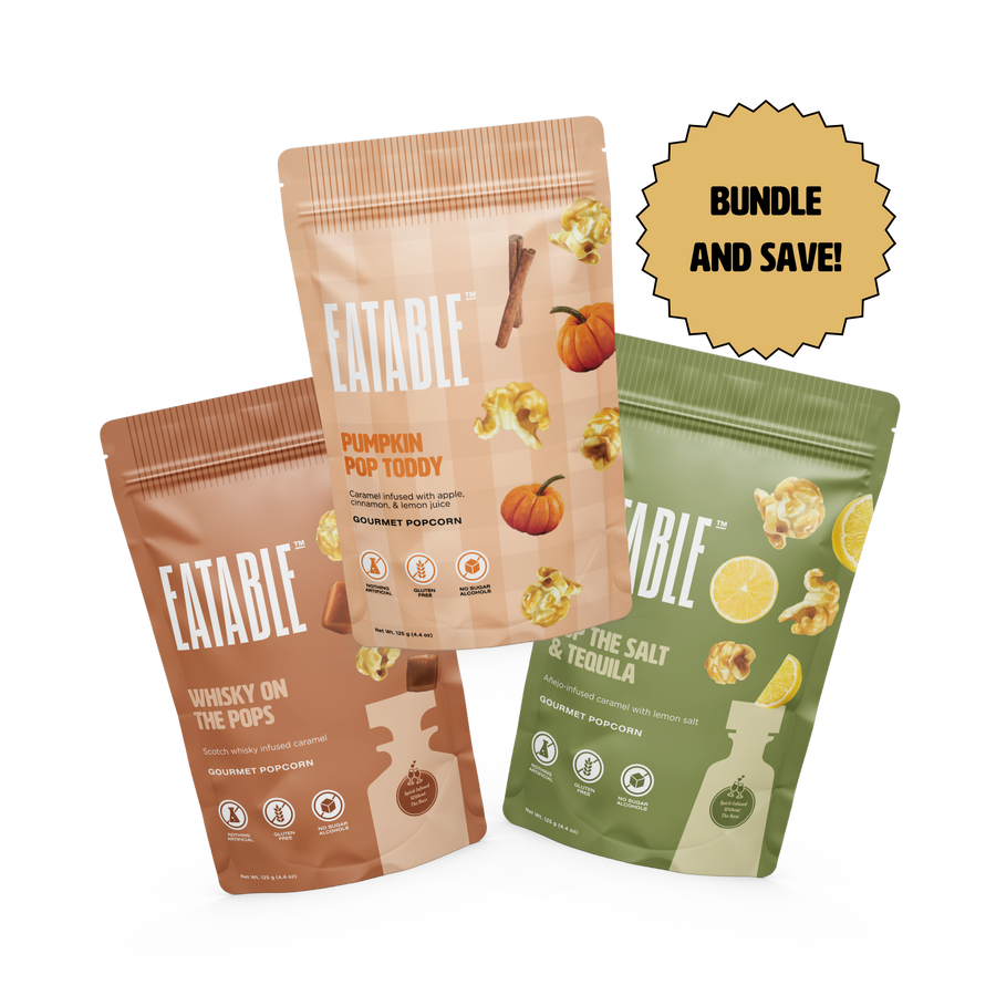 Fall Snacking Trio - Bestseller Caramel Popcorn Bundle - EATABLE Popcorn