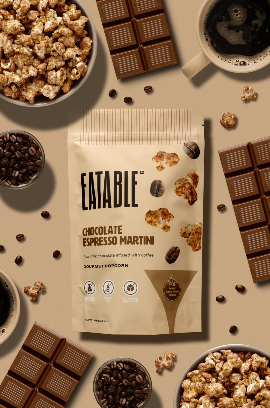 Chocolate Espresso Martini - Milk Chocolate Kettle Corn - EATABLE Popcorn