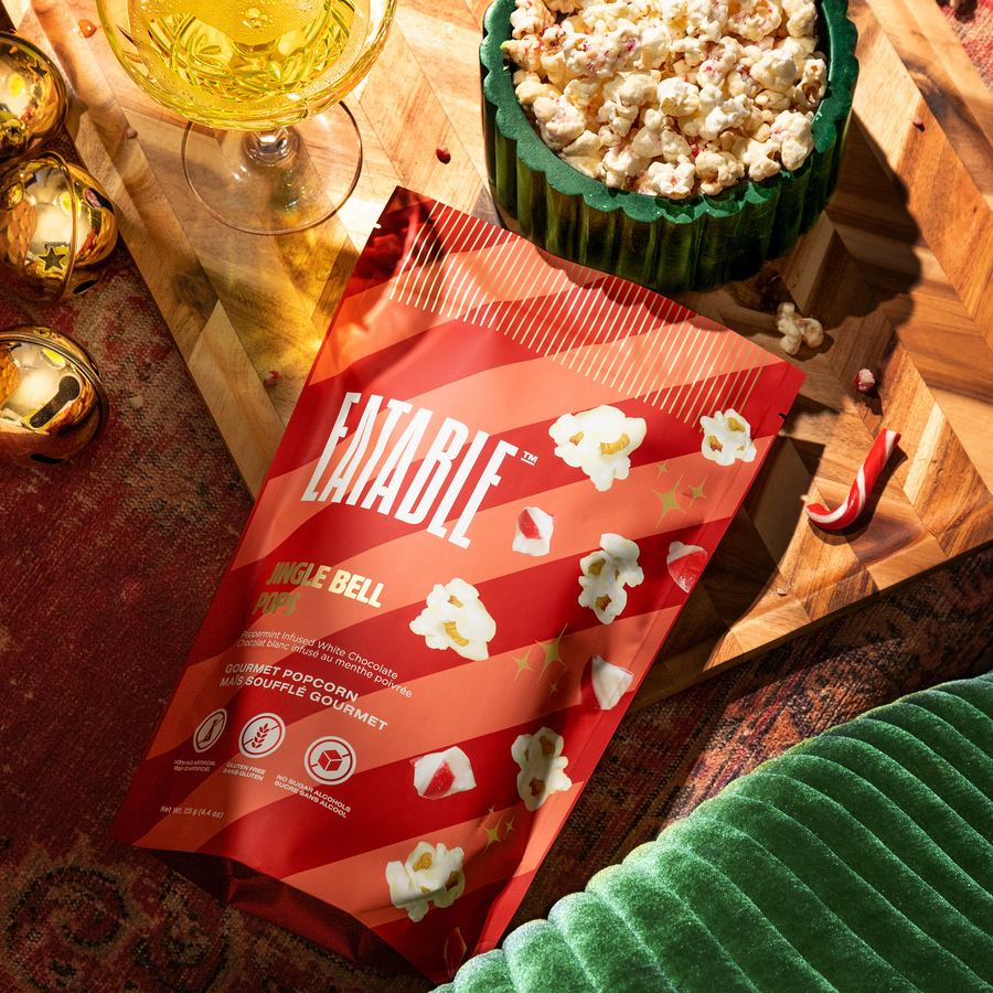 Jingle Bell Pops - White Chocolate Kettle Corn - EATABLE Popcorn