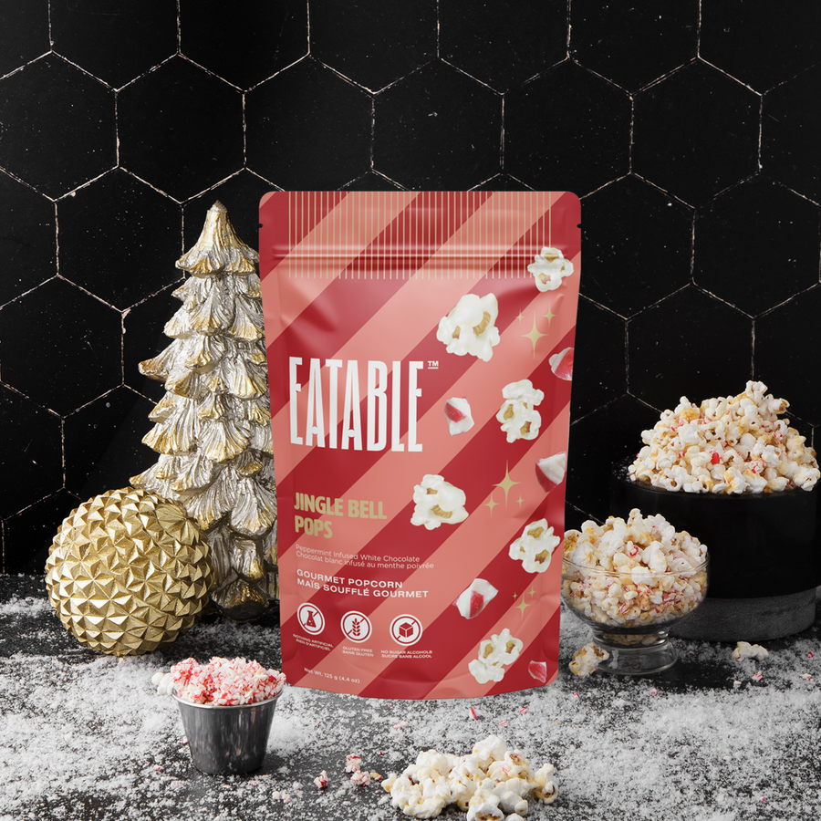 Jingle Bell Pops - White Chocolate Kettle Corn - EATABLE Popcorn