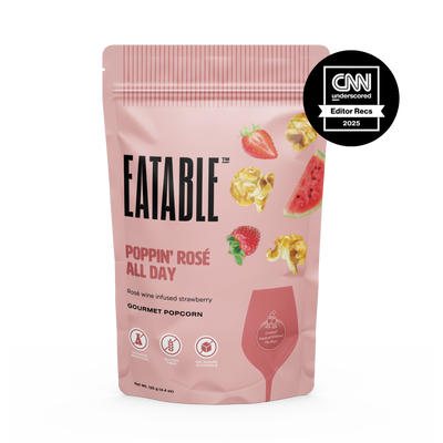 Poppin' Rosé All Day - Wine Infused Candied Popcorn - EATABLE Popcorn