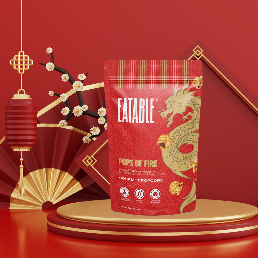 Pops of Fire - Lunar New Year Limited Edition - Savoury Caramel Popcorn - EATABLE Popcorn