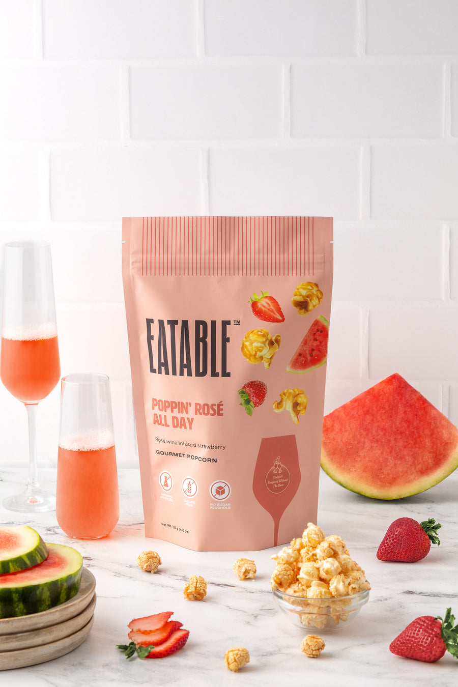 Poppin' Rosé All Day (125 g) - Case of 12 - EATABLE Popcorn