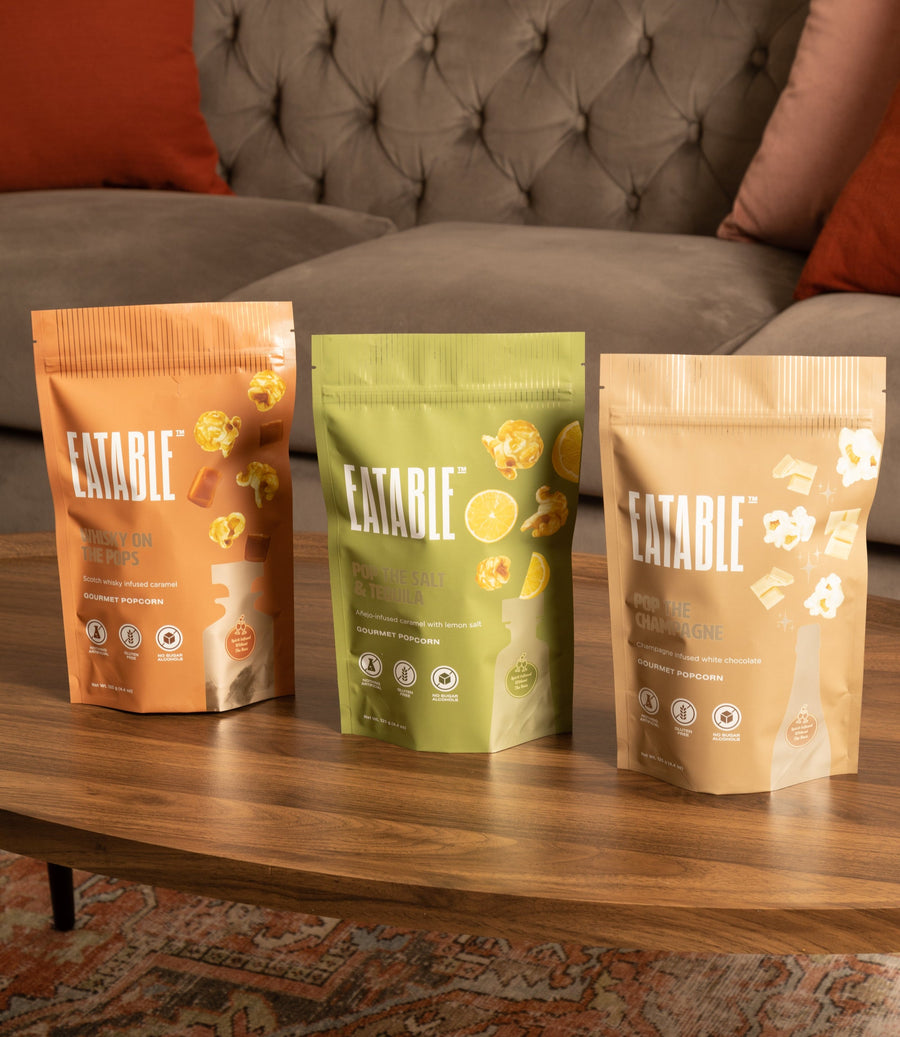 Top Shelf Trio - Bestselling Caramel & Chocolate Popcorn Bundle - EATABLE Popcorn
