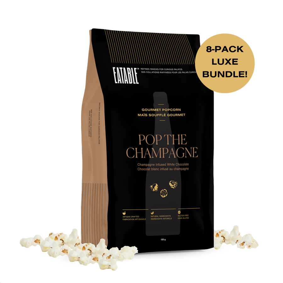 Pop the Champagne - Wine Infused White Chocolate Kettle Corn - EATABLE Popcorn
