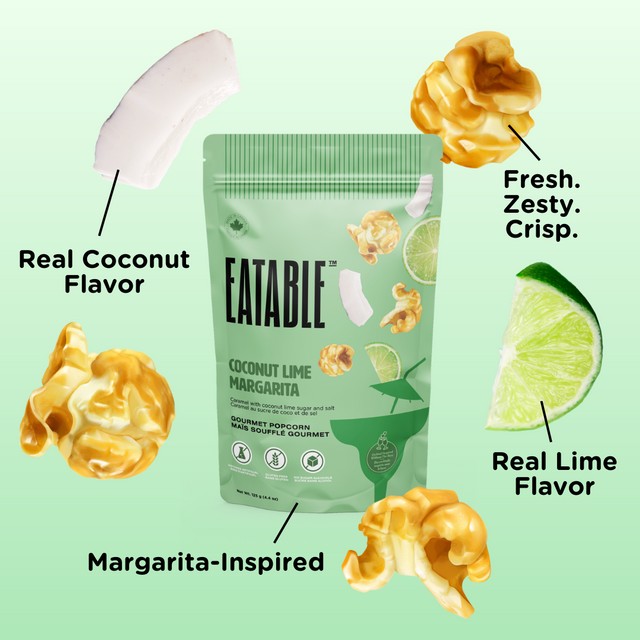 Coconut Lime Margarita Pops - Caramel Popcorn - EATABLE Popcorn