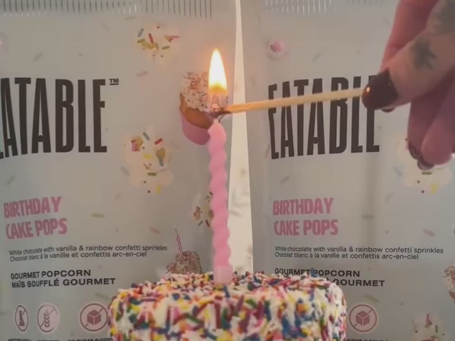 Birthday Cake Pops - White Chocolate Kettle Corn