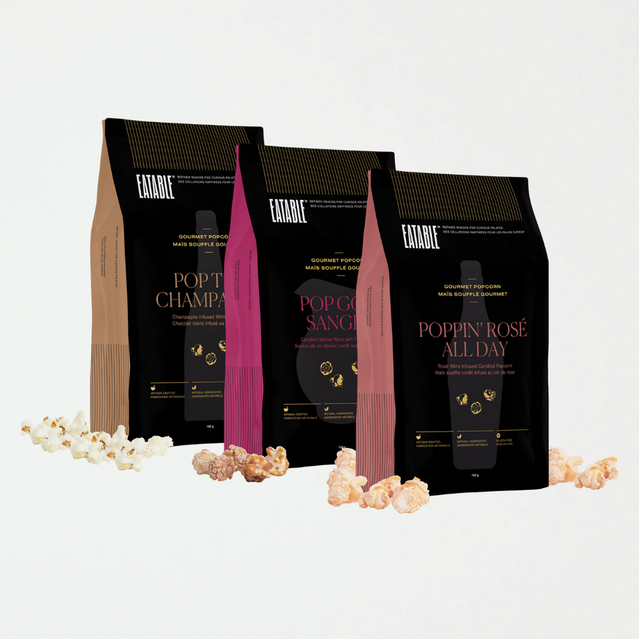 Wine Lover's Trio - Wine Infused Gourmet Popcorn - EATABLE Popcorn